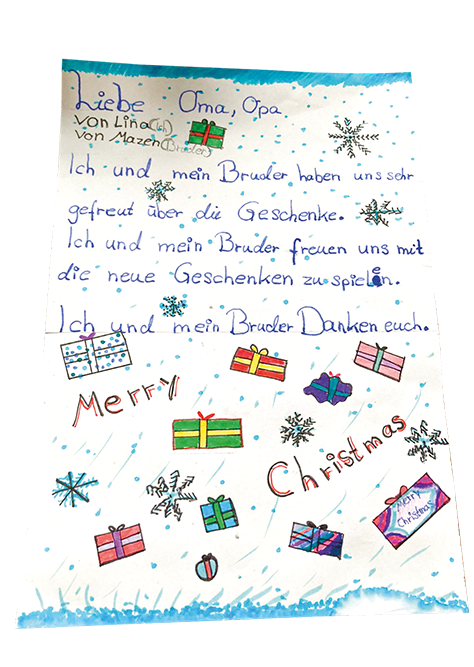 Danke-Brief von Kindern an ihre Großeltern zu Weihnachten Danke-Brief von Kindern an ihre Großeltern zu Weihnachten